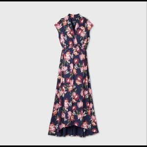 Maternity Ingrid  Navy Floral Sleeveless  Maxi